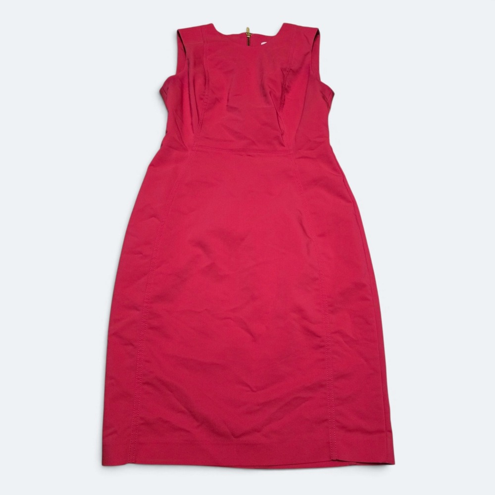 Calvin Klein Womens Size 4 Red Sleeveless Sheath Dress